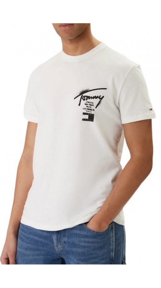 TOMMY JEANS REG CITY SIGN EXT T-SHIRT ΜΠΛΟΥΖΑ ΑΝΔΡΙΚΗ ECRU