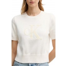 CALVIN KLEIN JEANS CHUNKY COTTON GRAPHIC VEST ΜΠΛΟΥΖΑ ΓΥΝΑΙΚΕΙΑ OFF WHITE