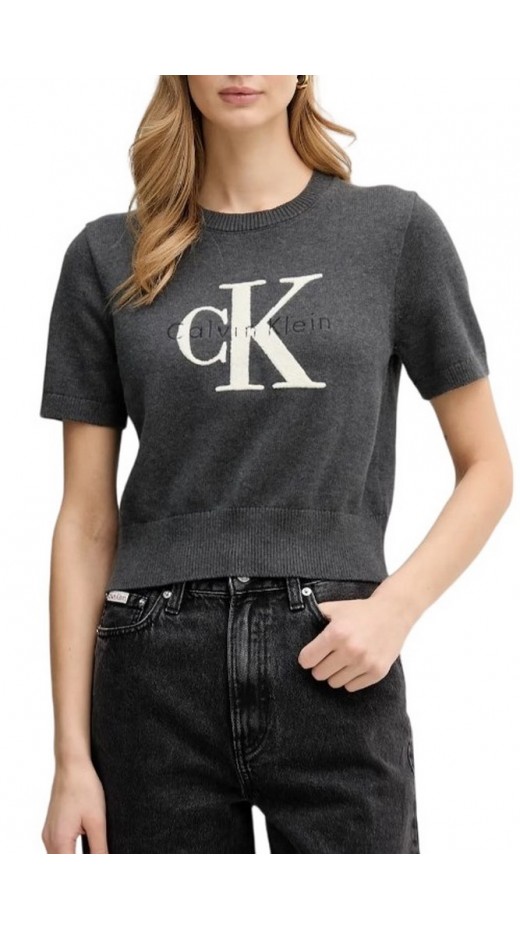 CALVIN KLEIN JEANS CHUNKY COTTON GRAPHIC VEST ΜΠΛΟΥΖΑ ΓΥΝΑΙΚΕΙΑ GREY