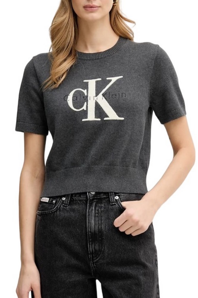 CALVIN KLEIN JEANS CHUNKY COTTON GRAPHIC VEST ΜΠΛΟΥΖΑ ΓΥΝΑΙΚΕΙΑ GREY