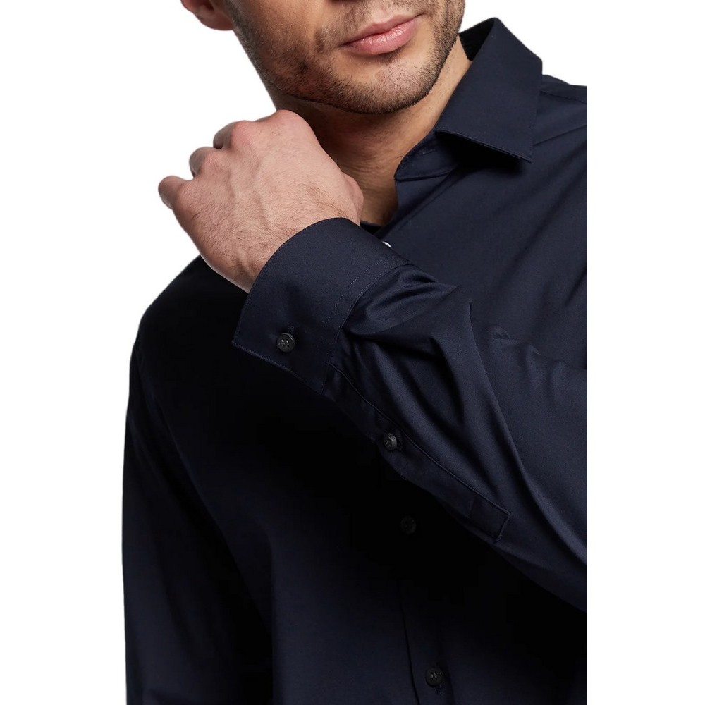 CALVIN KLEIN JEANS CK CHEST LOGO SLIM STRETCH SHIRT ΠΟΥΚΑΜΙΣΟ ΑΝΔΡΙΚΟ NAVY