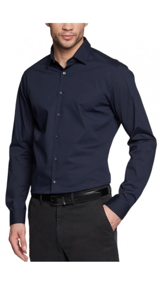 CALVIN KLEIN JEANS CK CHEST LOGO SLIM STRETCH SHIRT ΠΟΥΚΑΜΙΣΟ ΑΝΔΡΙΚΟ NAVY