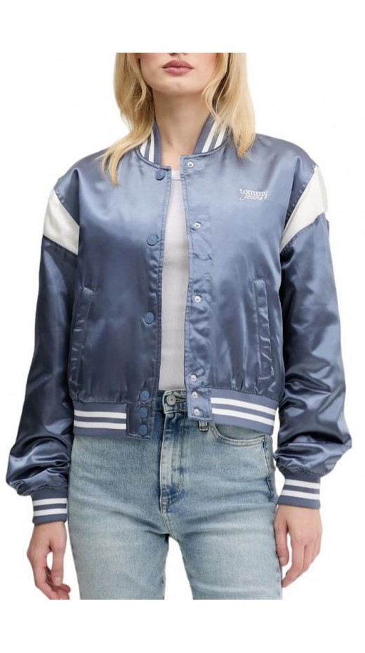 TOMMY JEANS SCRIPT VARSITY JACKET ΜΠΟΥΦΑΝ ΓΥΝΑΙΚΕΙΟ BLUE