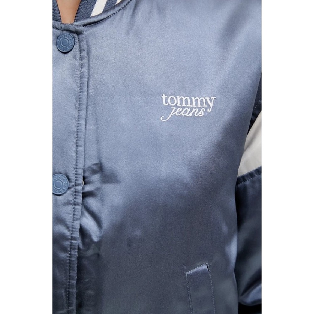 TOMMY JEANS SCRIPT VARSITY JACKET ΜΠΟΥΦΑΝ ΓΥΝΑΙΚΕΙΟ BLUE