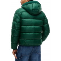 TOMMY JEANS HOODED LOGO PUFFER EXT ΜΠΟΥΦΑΝ ΑΝΔΡΙΚΟ GREEN