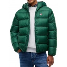 TOMMY JEANS HOODED LOGO PUFFER EXT ΜΠΟΥΦΑΝ ΑΝΔΡΙΚΟ GREEN