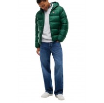 TOMMY JEANS HOODED LOGO PUFFER EXT ΜΠΟΥΦΑΝ ΑΝΔΡΙΚΟ GREEN