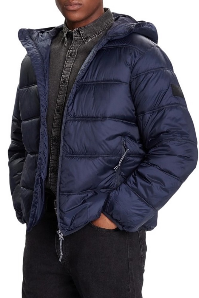 TOMMY JEANS HOODED LOGO PUFFER EXT ΜΠΟΥΦΑΝ ΑΝΔΡΙΚΟ NAVY