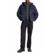 TOMMY JEANS HOODED LOGO PUFFER EXT ΜΠΟΥΦΑΝ ΑΝΔΡΙΚΟ NAVY