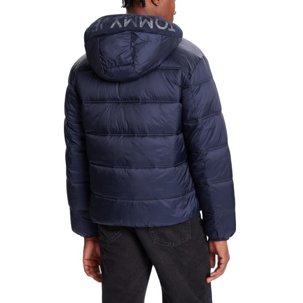 TOMMY JEANS HOODED LOGO PUFFER EXT ΜΠΟΥΦΑΝ ΑΝΔΡΙΚΟ NAVY
