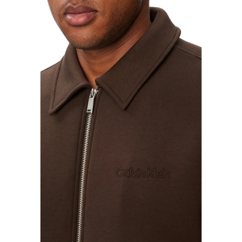 CALVIN KLEIN COOLING SPACER FZ SHIRT JACKE ΖΑΚΕΤΑ ΦΟΥΤΕΡ ΑΝΔΡΙΚΗ DARK BROWN