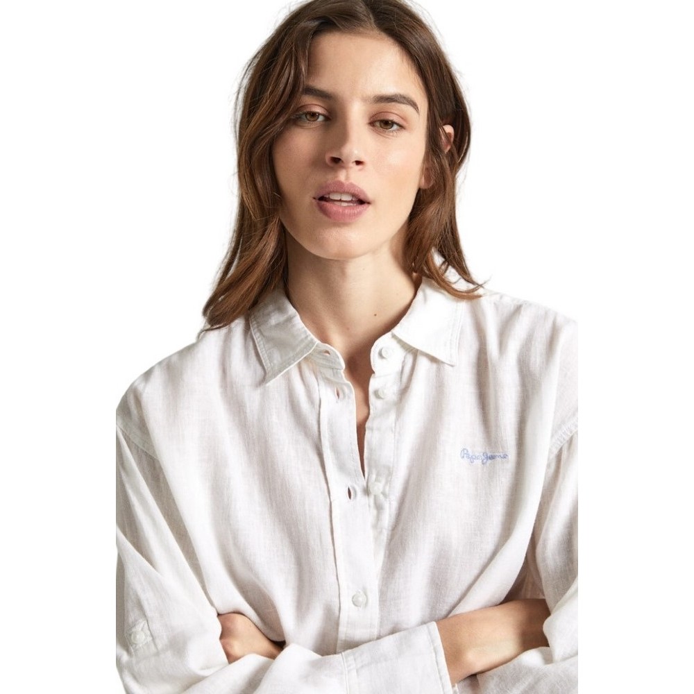 PEPE JEANS LONDON PHILLY ΠΟΥΚΑΜΙΣΟ ΓΥΝΑΙΚΕΙΟ WHITE