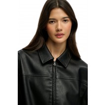 SUPERDRY COLLARED OVERSIZED BOMBER ΜΠΟΥΦΑΝ ΓΥΝΑΙΚΕΙΟ BLACK