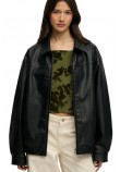 SUPERDRY COLLARED OVERSIZED BOMBER ΜΠΟΥΦΑΝ ΓΥΝΑΙΚΕΙΟ BLACK