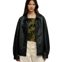 SUPERDRY COLLARED OVERSIZED BOMBER ΜΠΟΥΦΑΝ ΓΥΝΑΙΚΕΙΟ BLACK
