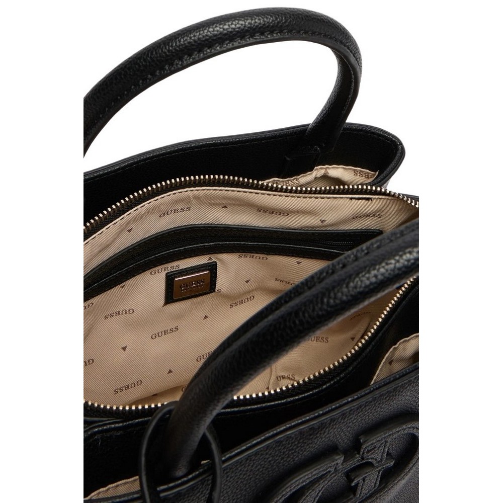 GUESS ISOLA 3 COMP SATCHEL ΤΣΑΝΤΑ ΓΥΝΑΙΚΕΙΑ BLACK