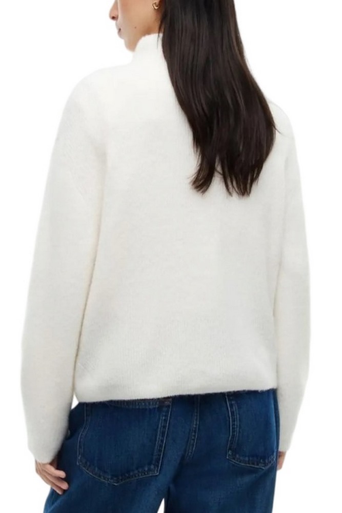 TOMMY JEANS CROP BADGE SWEATER ALPACA ΜΠΛΟΥΖΑ ΠΛΕΚΤΗ ΓΥΝΑΙΚΕΙΑ OFF WHITE