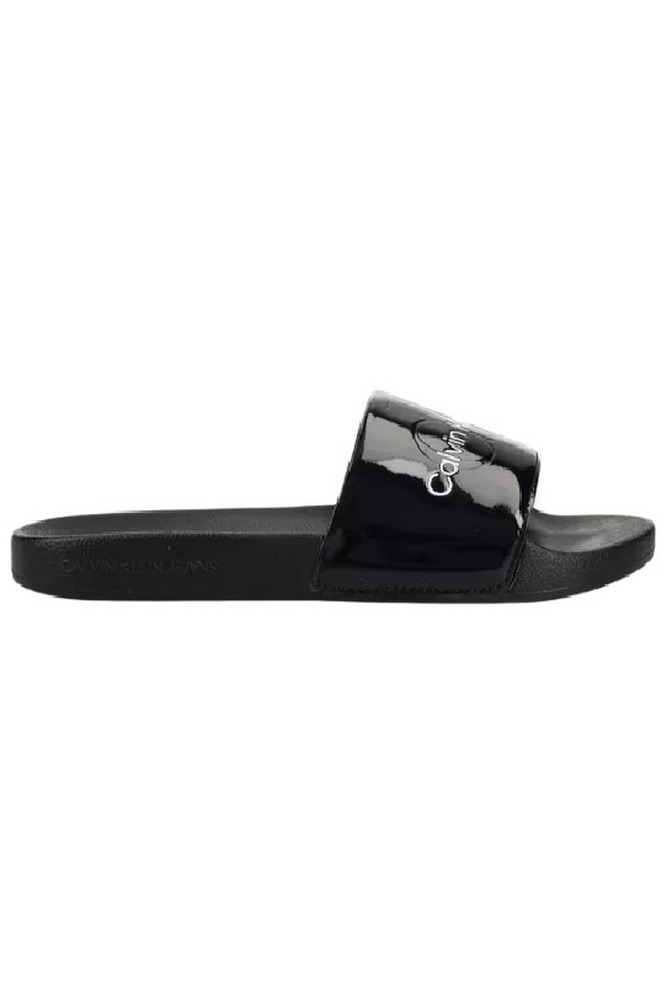 CALVIN KLEIN JEANS SLIDE SILVER MONOGRAM ΠΑΝΤΟΦΛΑ ΓΥΝΑΙΚΕΙΑ BLACK