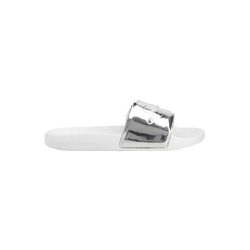 CALVIN KLEIN JEANS SLIDE SILVER MONOGRAM ΠΑΝΤΟΦΛΑ ΓΥΝΑΙΚΕΙΑ SILVER