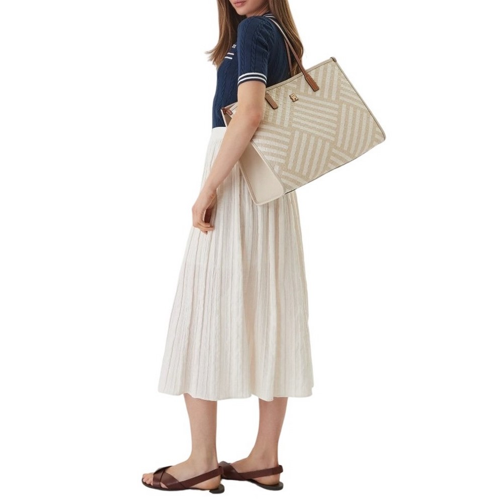 TOMMY HILFIGER CITY TOTE ΤΣΑΝΤΑ ΓΥΝΑΙΚΕΙΑ NEUTRAL