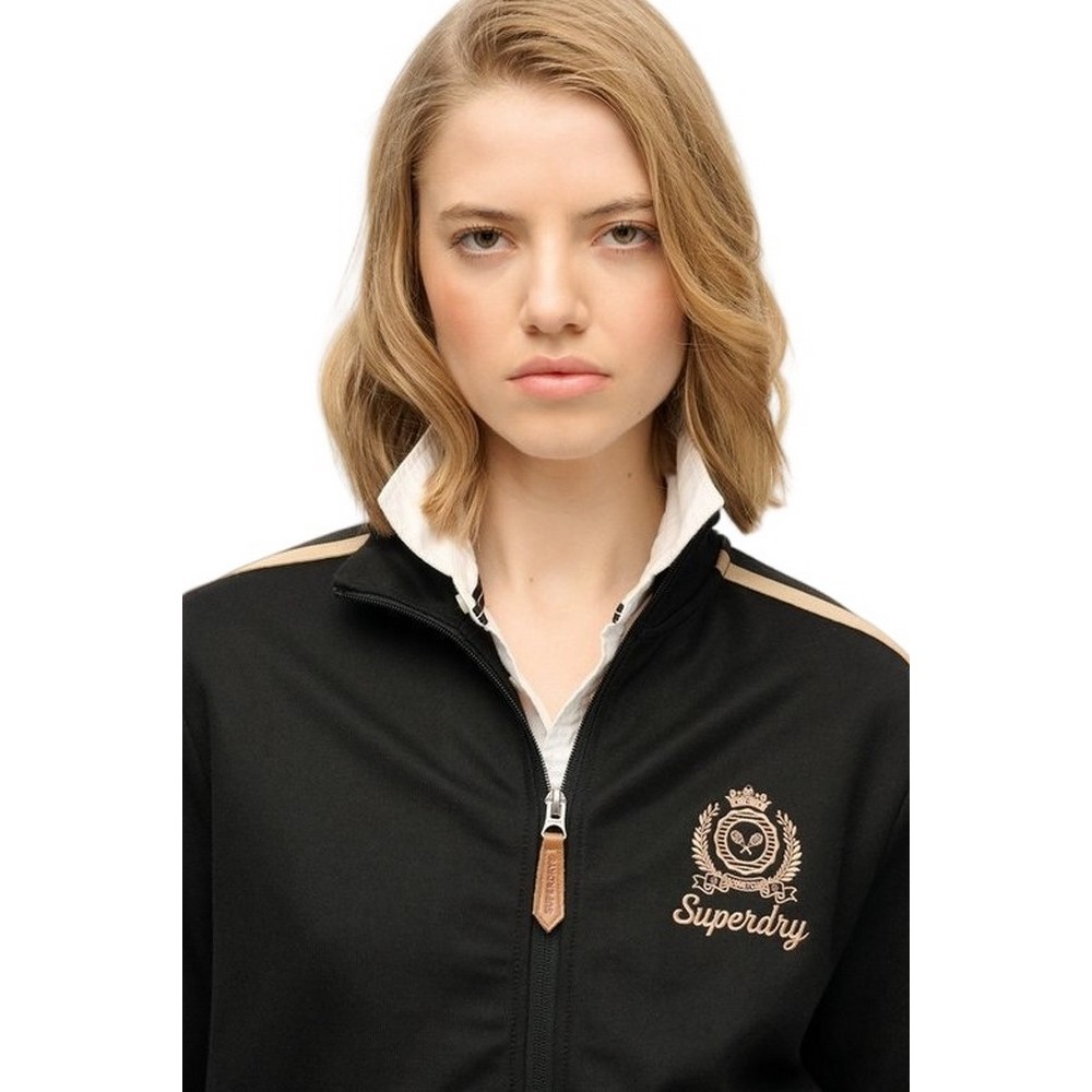 SUPERDRY D3 SDSW COUNTRY CLUB TRACK TOP ΦΟΥΤΕΡ ΖΑΚΕΤΑ ΓΥΝΑΙΚΕΙΑ BLACK