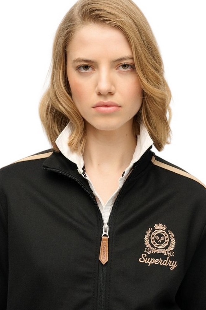 SUPERDRY D3 SDSW COUNTRY CLUB TRACK TOP ΦΟΥΤΕΡ ΖΑΚΕΤΑ ΓΥΝΑΙΚΕΙΑ BLACK