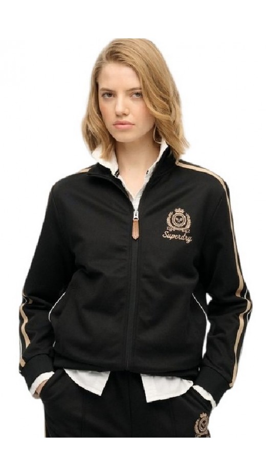 SUPERDRY D3 SDSW COUNTRY CLUB TRACK TOP ΦΟΥΤΕΡ ΖΑΚΕΤΑ ΓΥΝΑΙΚΕΙΑ BLACK