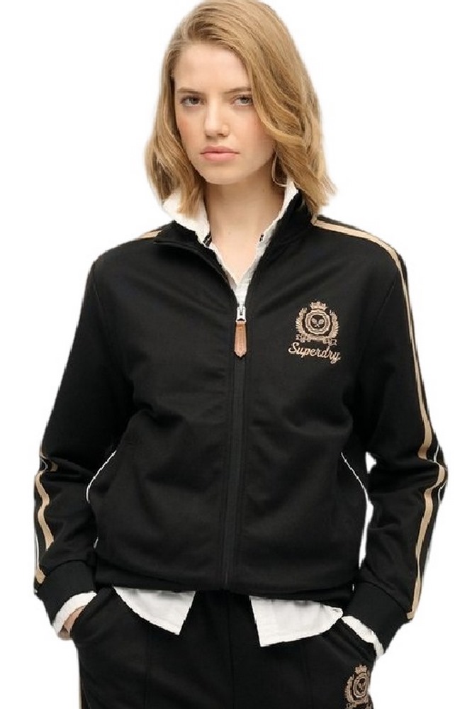 SUPERDRY D3 SDSW COUNTRY CLUB TRACK TOP ΦΟΥΤΕΡ ΖΑΚΕΤΑ ΓΥΝΑΙΚΕΙΑ BLACK