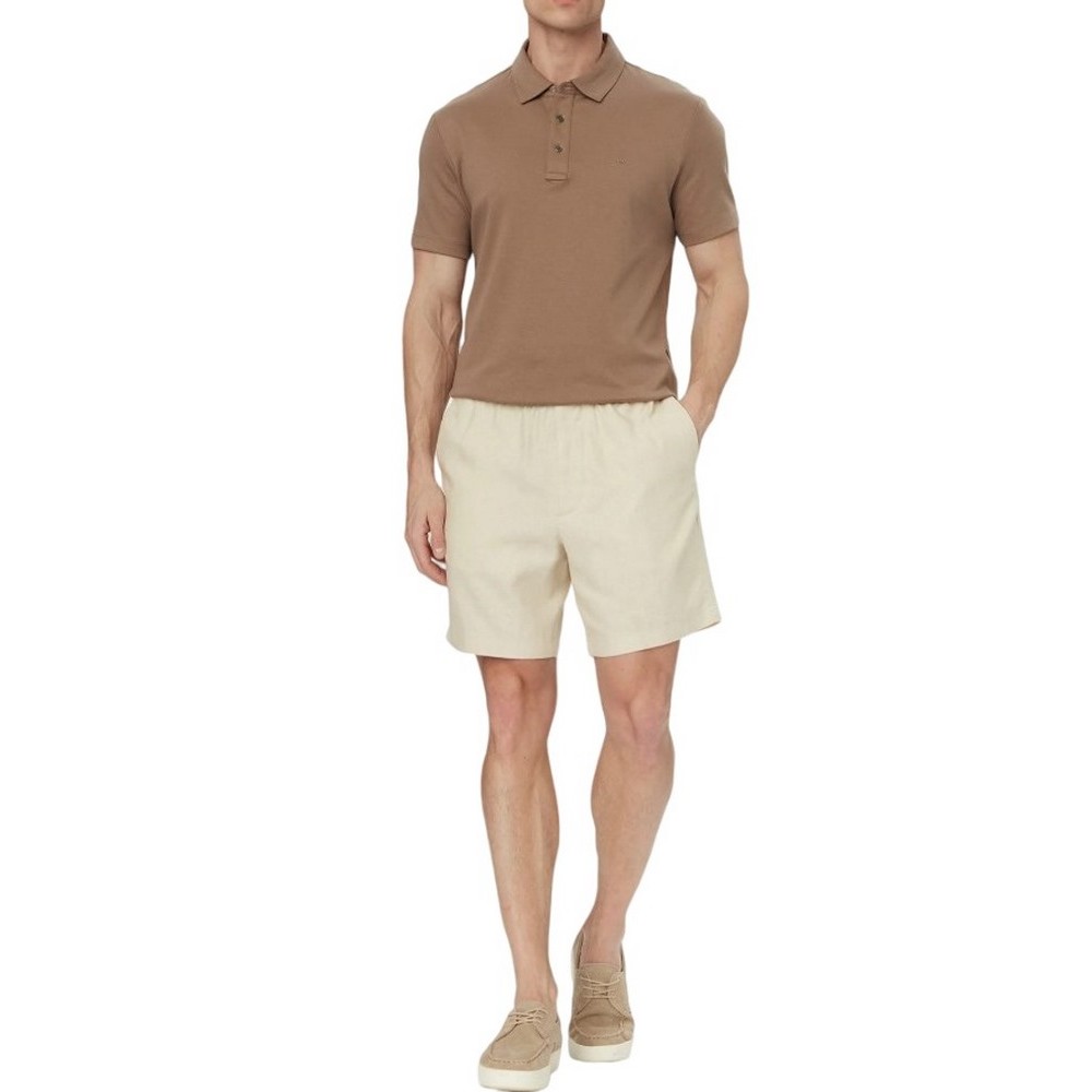 CALVIN KLEIN STRAIGHT LINEN 7" PULL ON SHORT ΣΟΡΤΣ ΑΝΔΡΙΚΟ SAND