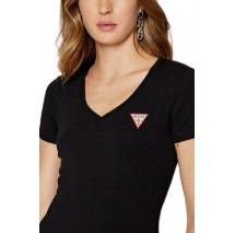 GUESS SS VN MINI TRIANGLE TEE TSHIRT ΓΥΝΑΙΚΕΙΟ BLACK