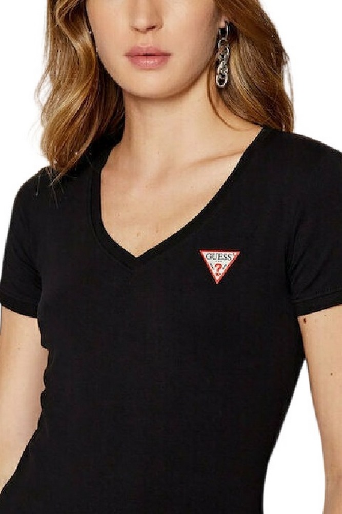 GUESS SS VN MINI TRIANGLE TEE TSHIRT ΓΥΝΑΙΚΕΙΟ BLACK