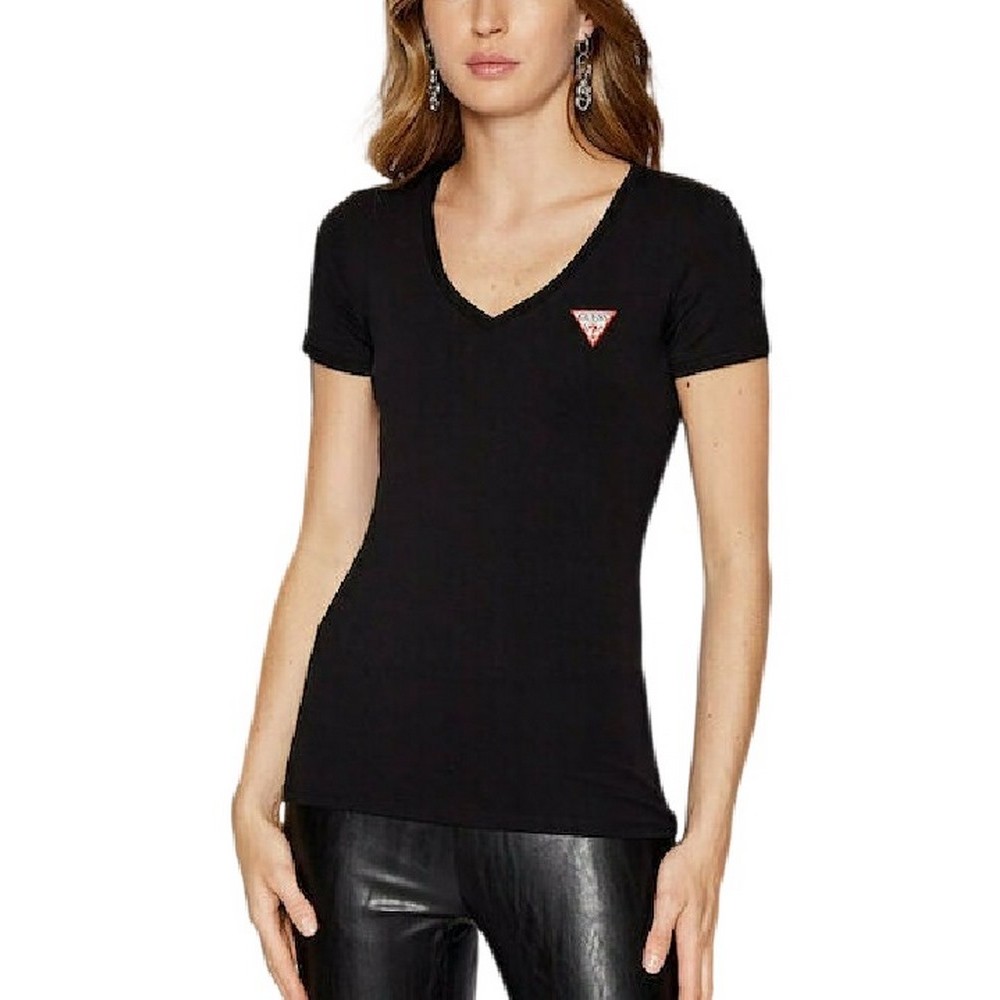 GUESS SS VN MINI TRIANGLE TEE TSHIRT ΓΥΝΑΙΚΕΙΟ BLACK