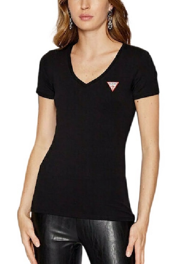 GUESS SS VN MINI TRIANGLE TEE TSHIRT ΓΥΝΑΙΚΕΙΟ BLACK
