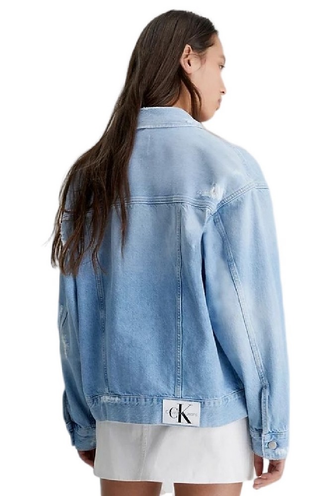 CALVIN KLEIN JEANS DAD DENIM JACKET ΜΠΟΥΦΑΝ ΓΥΝΑΙΚΕΙΟ BLUΕ DENIM