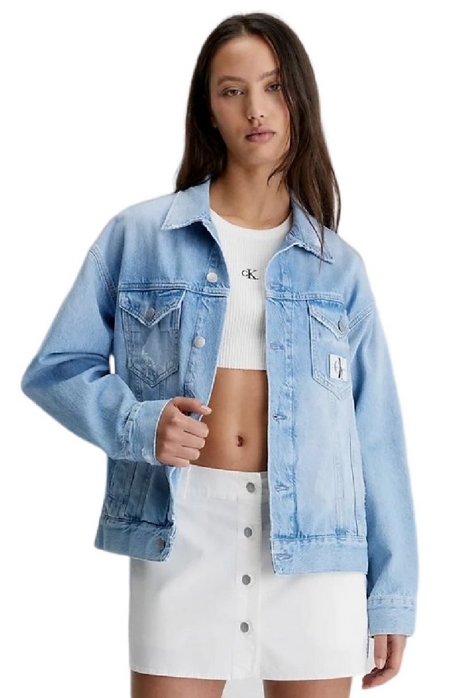 CALVIN KLEIN JEANS DAD DENIM JACKET ΜΠΟΥΦΑΝ ΓΥΝΑΙΚΕΙΟ BLUΕ DENIM