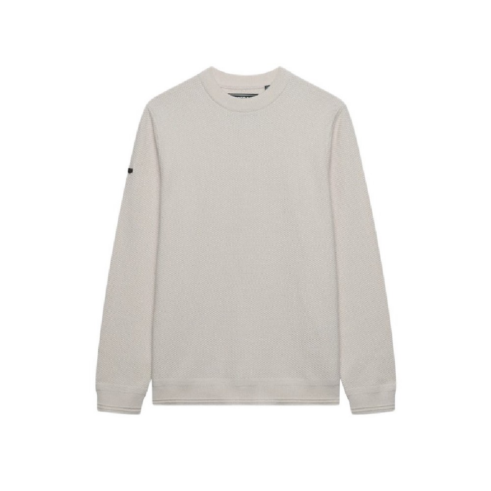 SUPERDRY TEXTURE KNIT SWEATER ΜΠΛΟΥΖΑ ΠΛΕΚΤΗ ΑΝΔΡΙΚΗ OFF WHITE