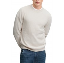 SUPERDRY TEXTURE KNIT SWEATER ΜΠΛΟΥΖΑ ΠΛΕΚΤΗ ΑΝΔΡΙΚΗ OFF WHITE