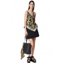 VERSACE JEANS COUTURE  PLACED LOGO ENVERS SATIN PANEL LOGO COUTURE ΜΠΛΟΥΖΑ ΓΥΝΑΙΚΕΙΑ BLACK