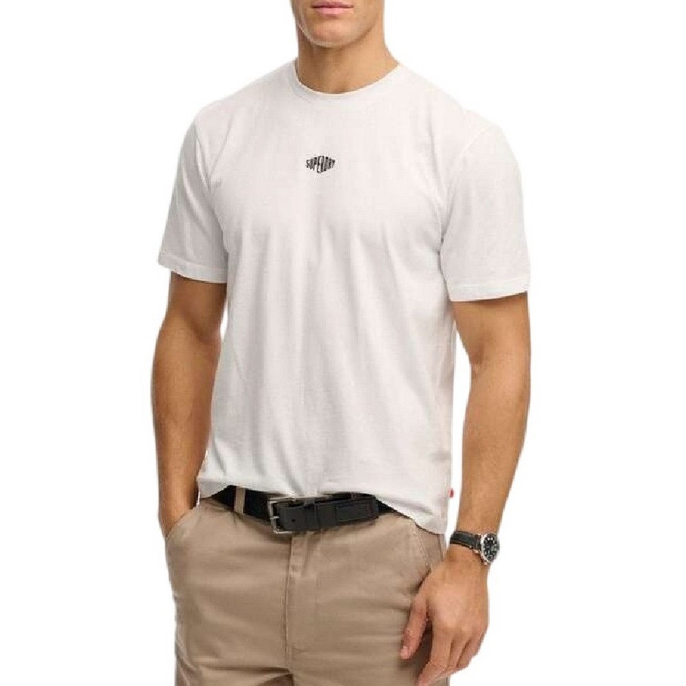 SUPERDRY D2 OVIN MICRO LOGO T-SHIRT ΜΠΛΟΥΖΑ ΑΝΔΡΙΚΗ WHITE