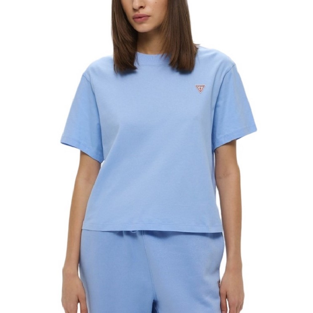 GUESS JEANS CN BOXY MINI TRIANG TEE T-SHIRT ΜΠΛΟΥΖΑ ΓΥΝΑΙΚΕΙΑ BLUE