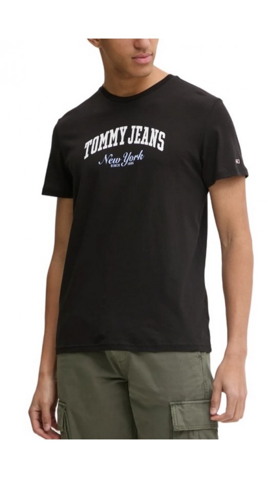 TOMMY JEANS SLIM VARSITY POP TEE EXT T-SHIRT ΜΠΛΟΥΖΑ ΑΝΔΡΙΚΗ BLACK