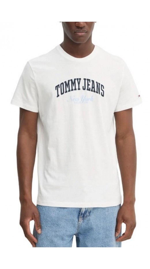 TOMMY JEANS SLIM VARSITY POP TEE EXT T-SHIRT ΜΠΛΟΥΖΑ ΑΝΔΡΙΚΗ WHITE
