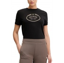 GUESS ROSALBA CN T-SHIRT ΜΠΛΟΥΖΑ ΓΥΝΑΙΚΕΙΑ BLACK