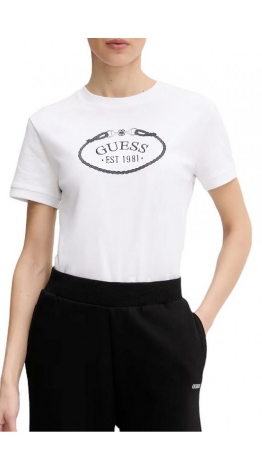 GUESS ROSALBA CN T-SHIRT ΓΥΝΑΙΚΕΙΟ WHITE