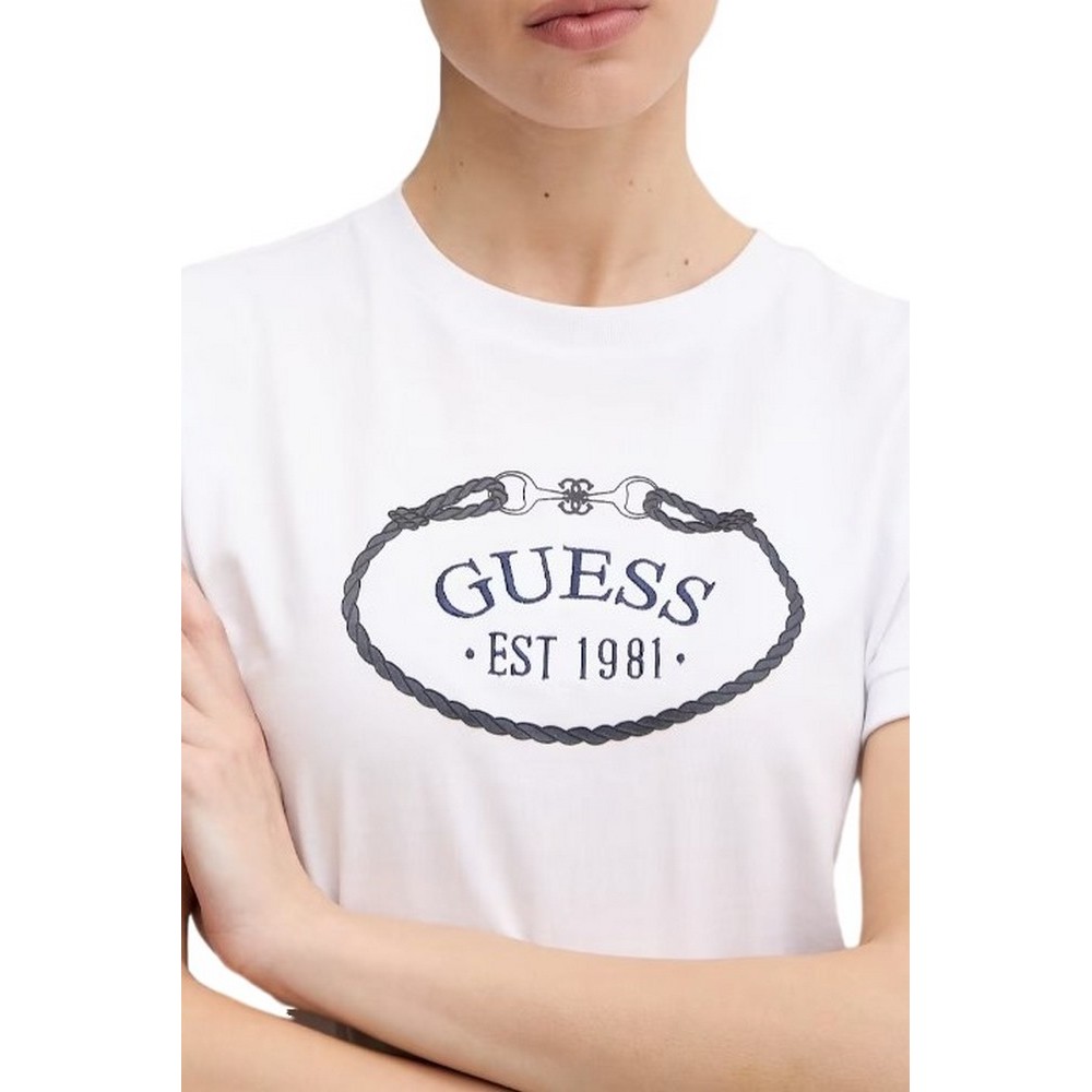 GUESS ROSALBA CN T-SHIRT ΜΠΛΟΥΖΑ ΓΥΝΑΙΚΕΙΑ WHITE