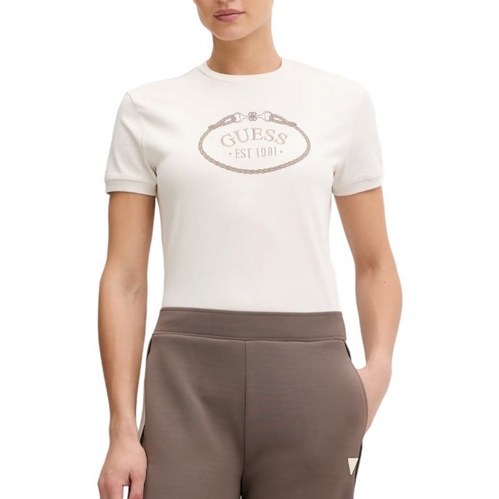 GUESS ROSALBA CN T-SHIRT ΜΠΛΟΥΖΑ ΓΥΝΑΙΚΕΙΑ OFF WHITE