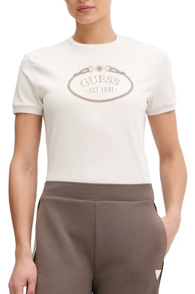 GUESS ROSALBA CN T-SHIRT ΜΠΛΟΥΖΑ ΓΥΝΑΙΚΕΙΑ OFF WHITE
