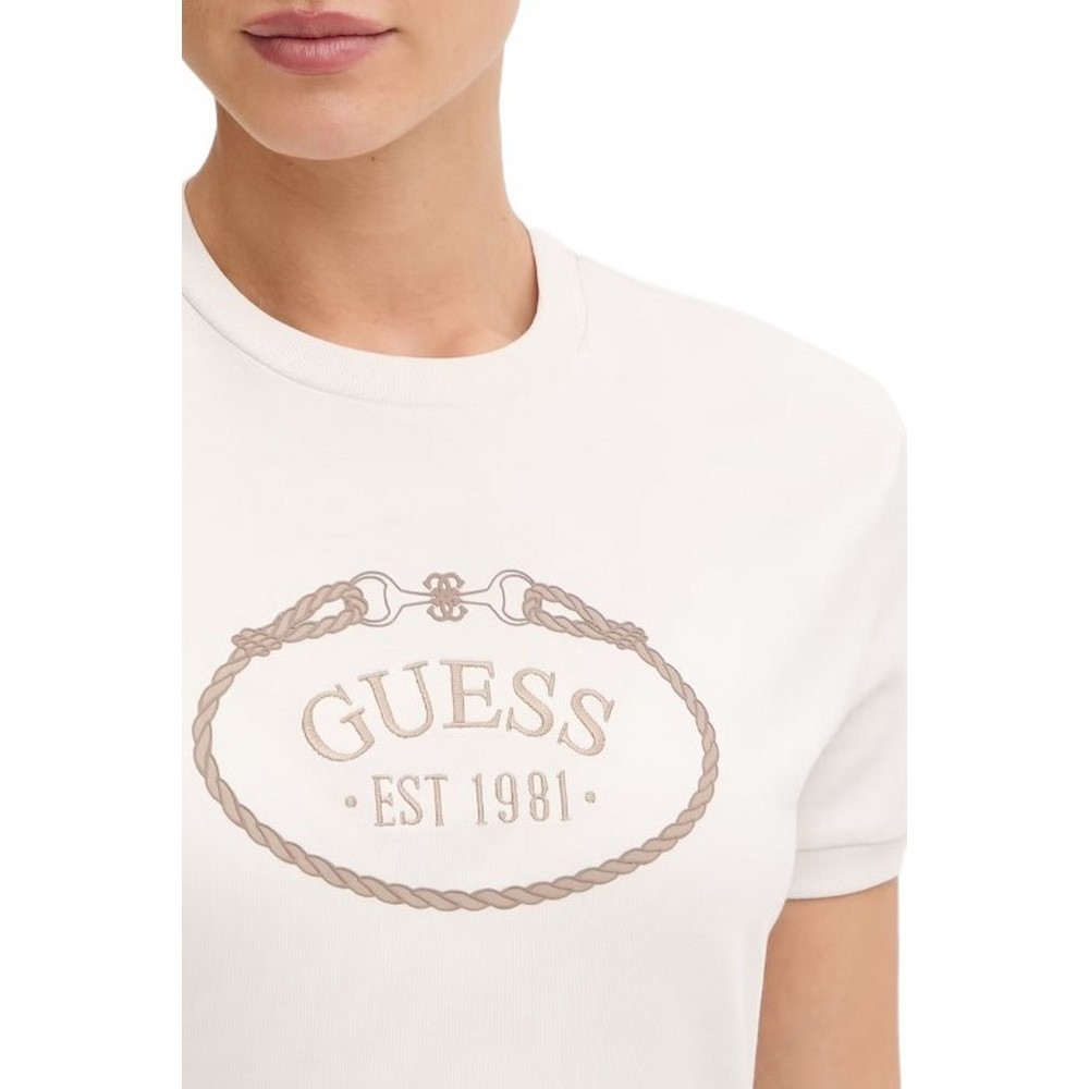 GUESS ROSALBA CN T-SHIRT ΜΠΛΟΥΖΑ ΓΥΝΑΙΚΕΙΑ OFF WHITE