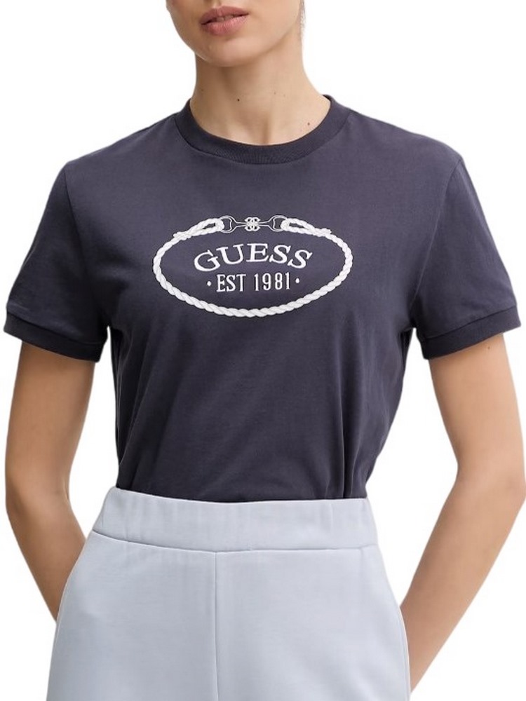 GUESS ROSALBA CN T-SHIRT ΜΠΛΟΥΖΑ ΓΥΝΑΙΚΕΙΑ DARK NAVY