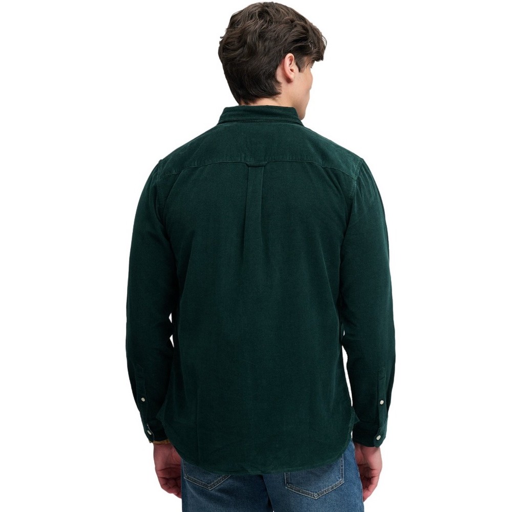 SUPERDRY CLASSIC NEEDLE CORD SHIRT ΠΟΥΚΑΜΙΣΟ ΑΝΔΡΙΚΟ FOREST GREEN